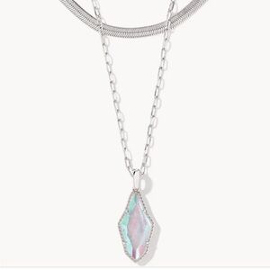 Kendra Scott Elegant Silver and Iridescent Pendant Necklace